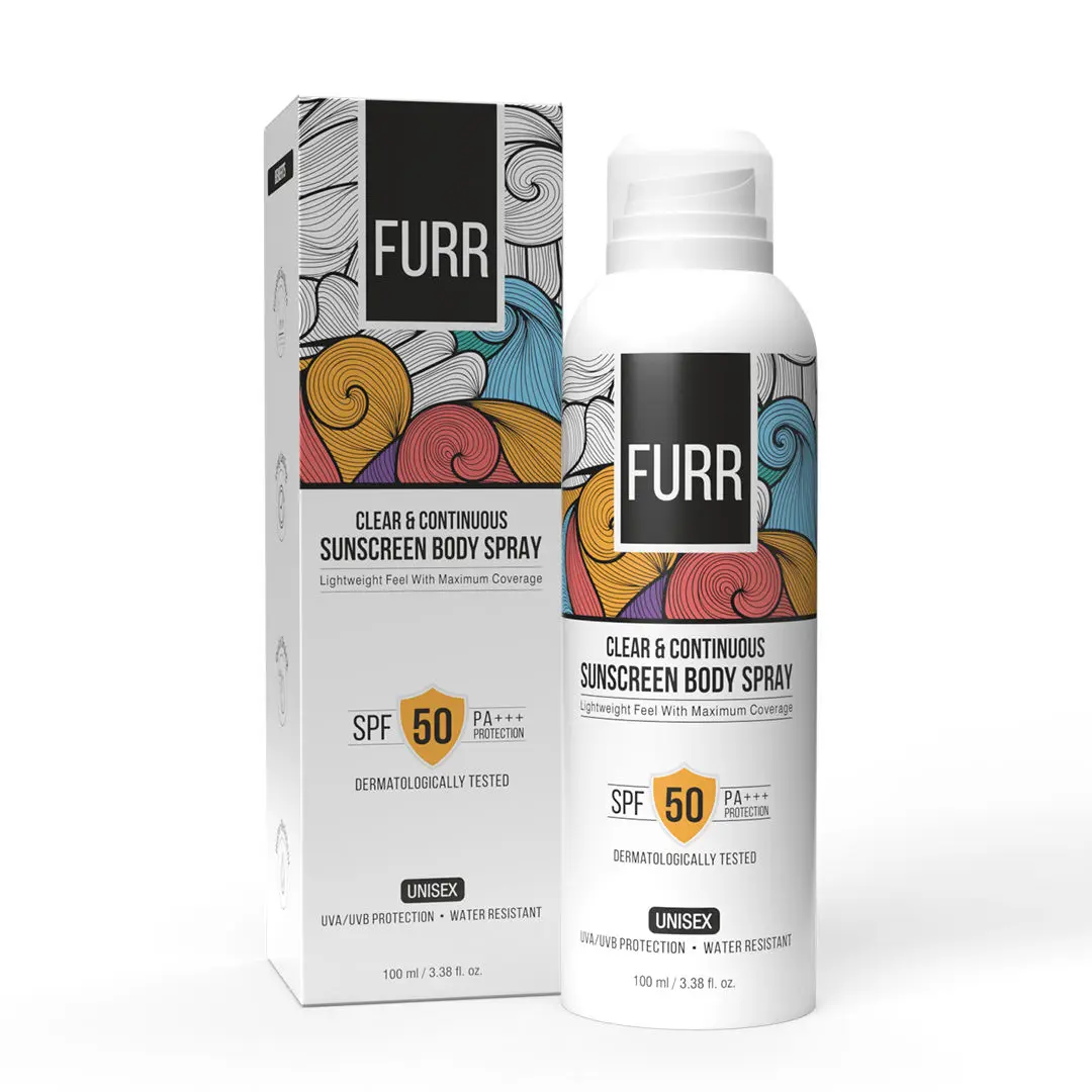 Furr Sunscreen Body Spray With Spf 50 Pa++++ No white-cast, Non Greasy & Water Resistant 100 ml