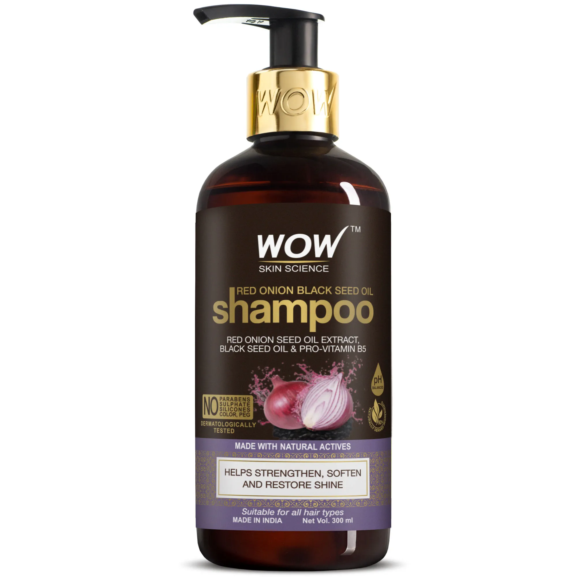 WOW Skin Science Red Onion Black Seed oil Shampoo For Hair Growth And Hair Fall Control