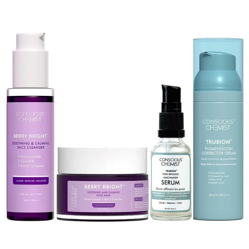 Conscious Chemist Pigmentation Fighting Routine Kit - Cleanser+Mask+Serum+Corrector Cream