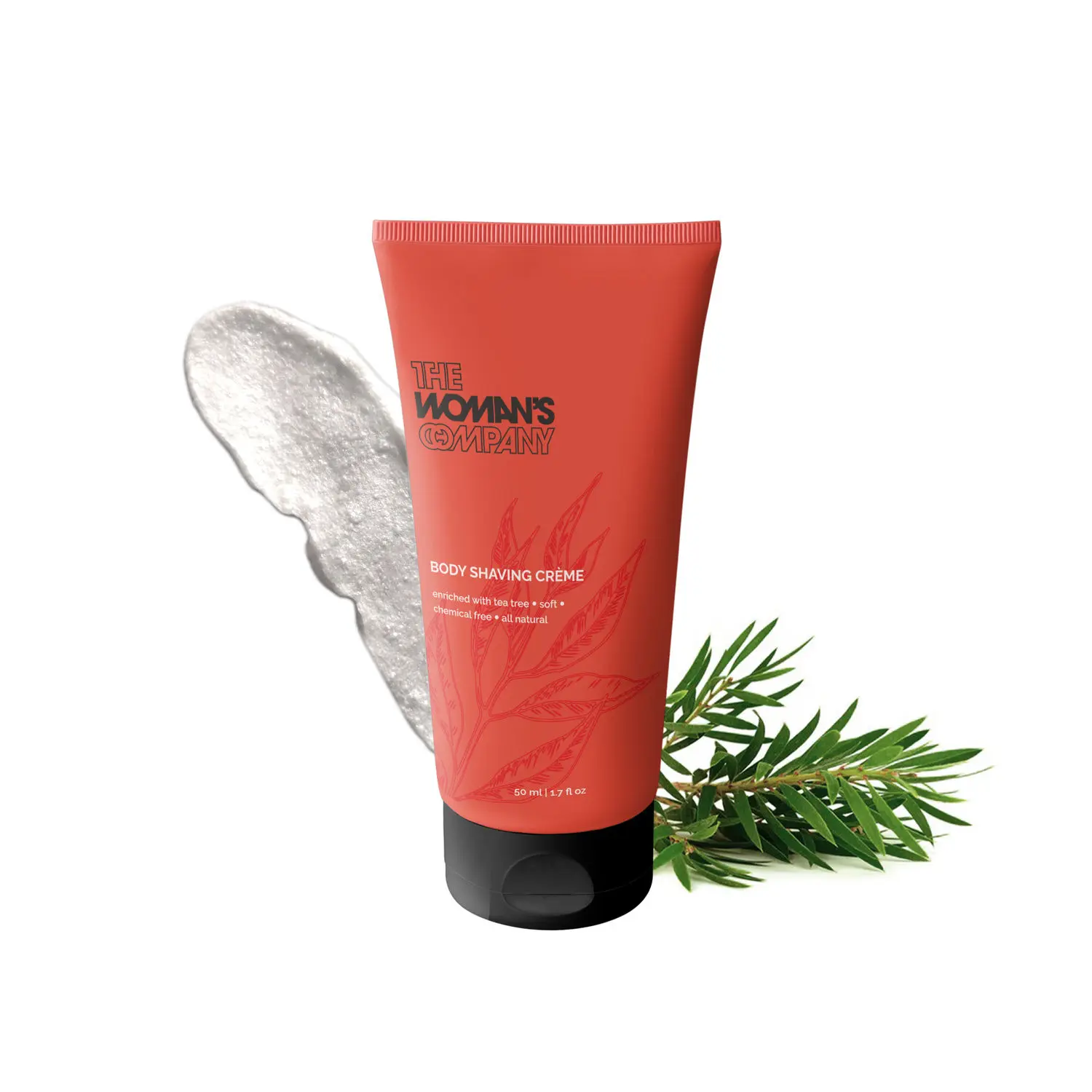 The Woman’s Company Body Shaving Creme| Enriched with Glycerine, Tea Tree, and Purified Water| Unisex| Organic Shaving Creme for all Skin Types.