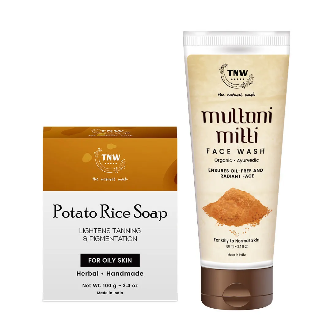 TNW The Natural Wash Multani Mitti Face Wash + Potato Rice Soap For All Oily Skin