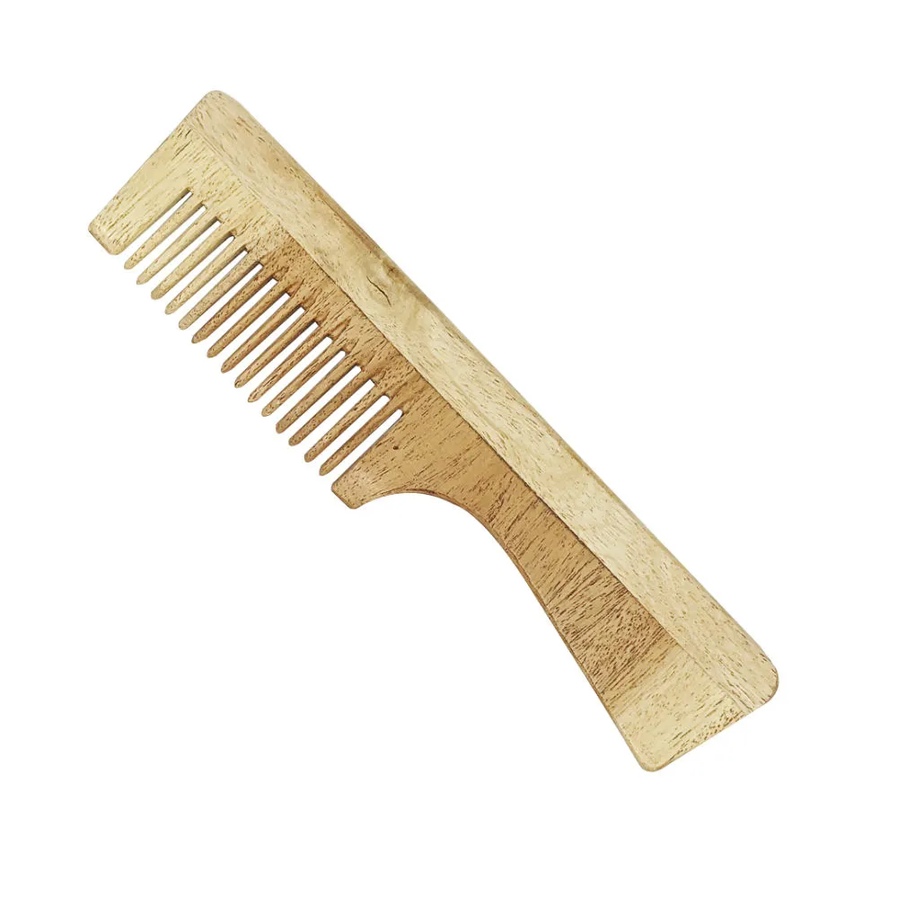 Sanfe Selfly Non-Static Wooden Hair Scalp Massaging Comb - Half