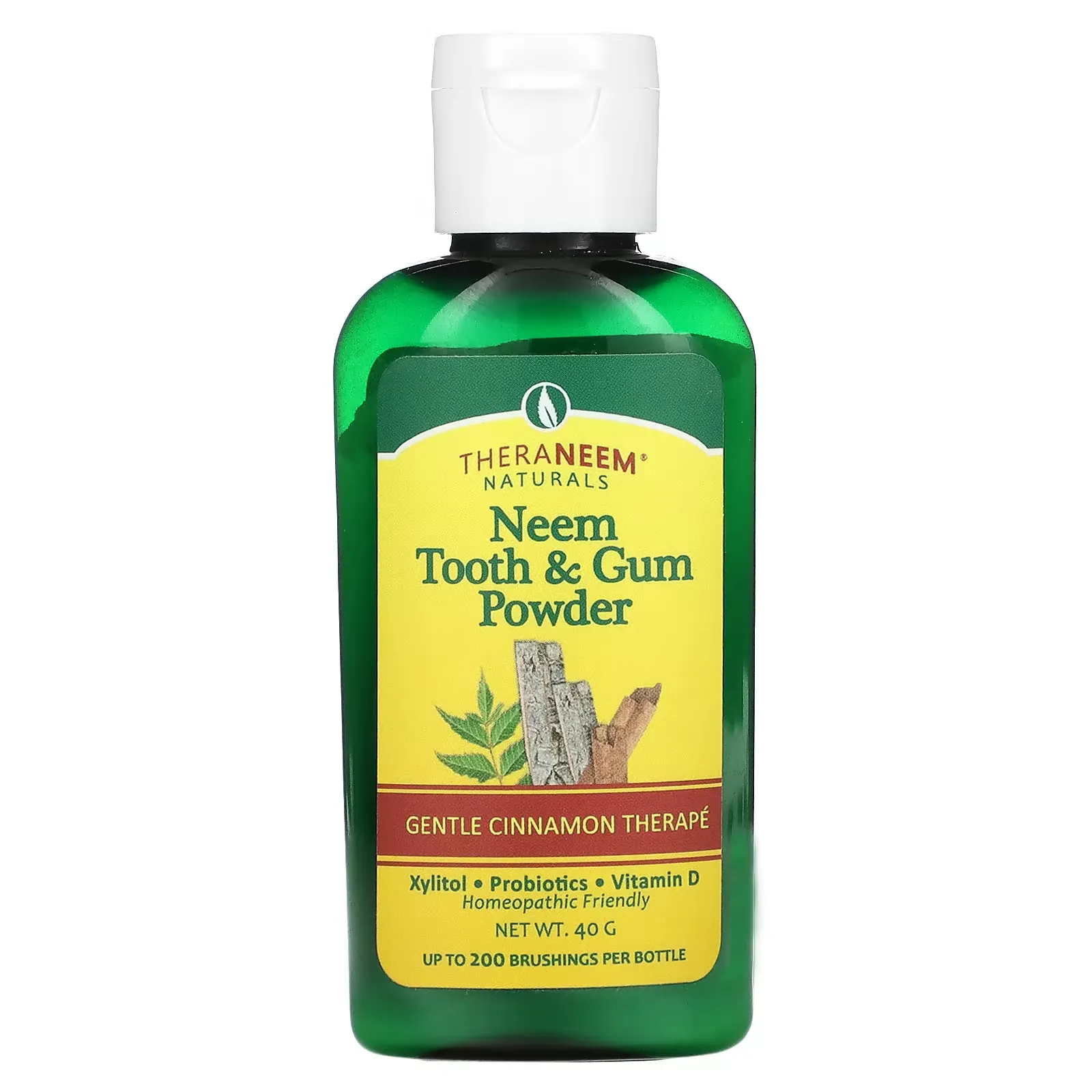 TheraNeem Naturals, Neem Tooth & Gum Powder, Gentle Cinnamon Therapé, 40 g