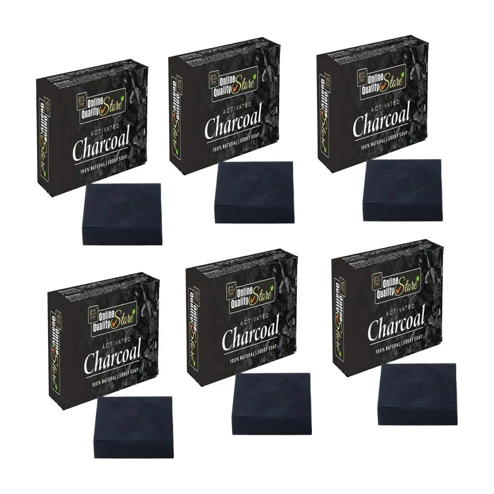 Online Quality Store Activated Charcoal Bathing Soap - Pack of 6