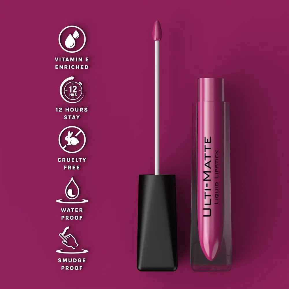 Bella Voste I ULTI-MATTE LIQUID LIPSTICK I Cruelty Free I No Bleeding On Lips  I Transfer Proof & Smudge Proof I Enriched with Vitamin E I full Coverage with Pure  Matt Finish I GOTHY PLUM (10)