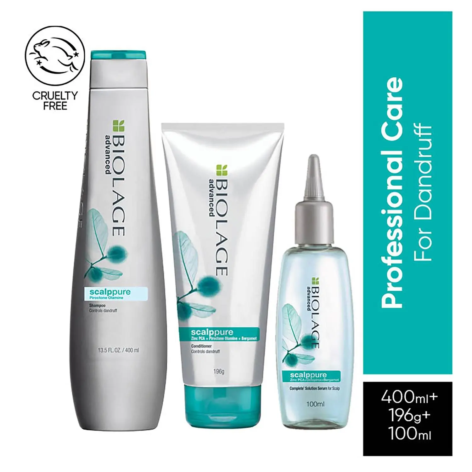 Biolage Scalppure Shampoo + Combo of Scalppure Conditioner + Scalppure Serum (400 ml + 196 g + 100 ml)