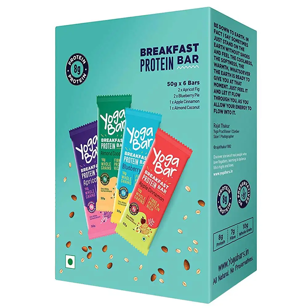 Yogabar Breakfast Protein Bar,  6 Piece(s)/Pack  Variety Pack