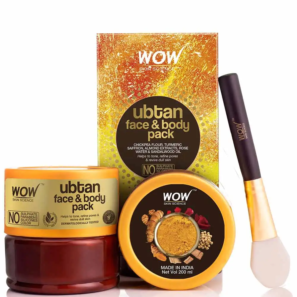 WOW Skin Science Ubtan Face & Body Pack,  200 ml  Refined Pores & Revive Dull Skin