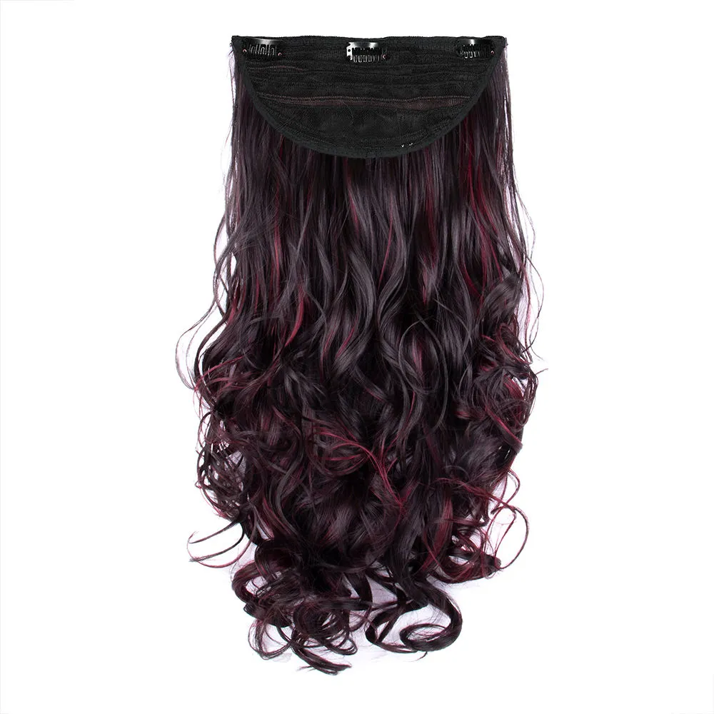 Streak Street Clip-In 24 Semi-Wavy Burgundy Hair Extensions