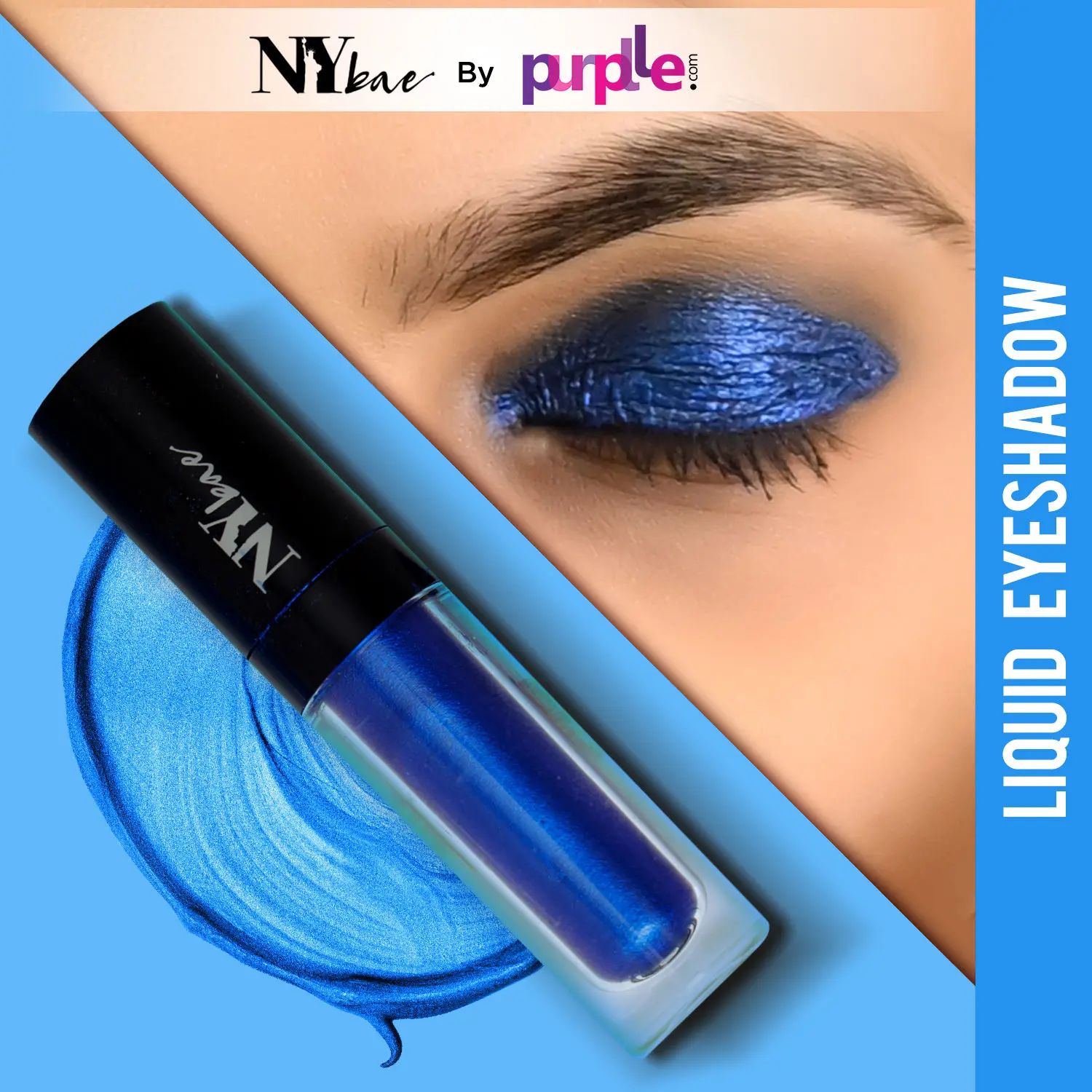 NY Bae Eye Love Liquid Eyeshadow - Blue Sapphire 06 (2.2 ml) | Shimmer Finish | Highly Pigmented | Long lasting | Lightweight