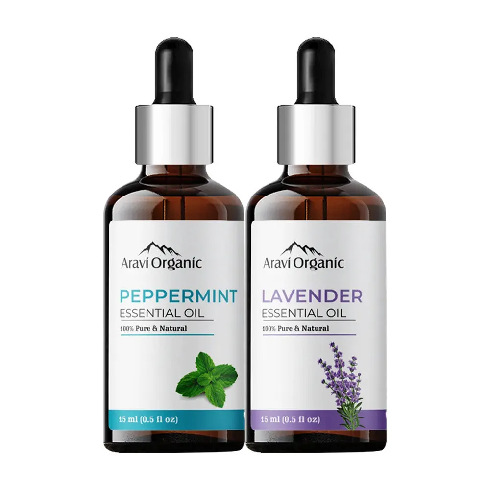 Aravi Organic Lavender And Peppermint Essential Oil Combo