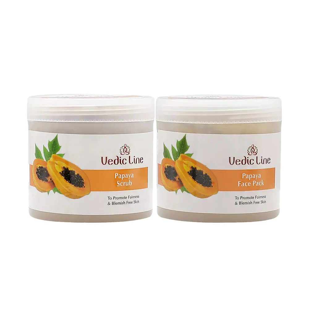 Vedic Line Papaya Scrub & Face Pack Combo