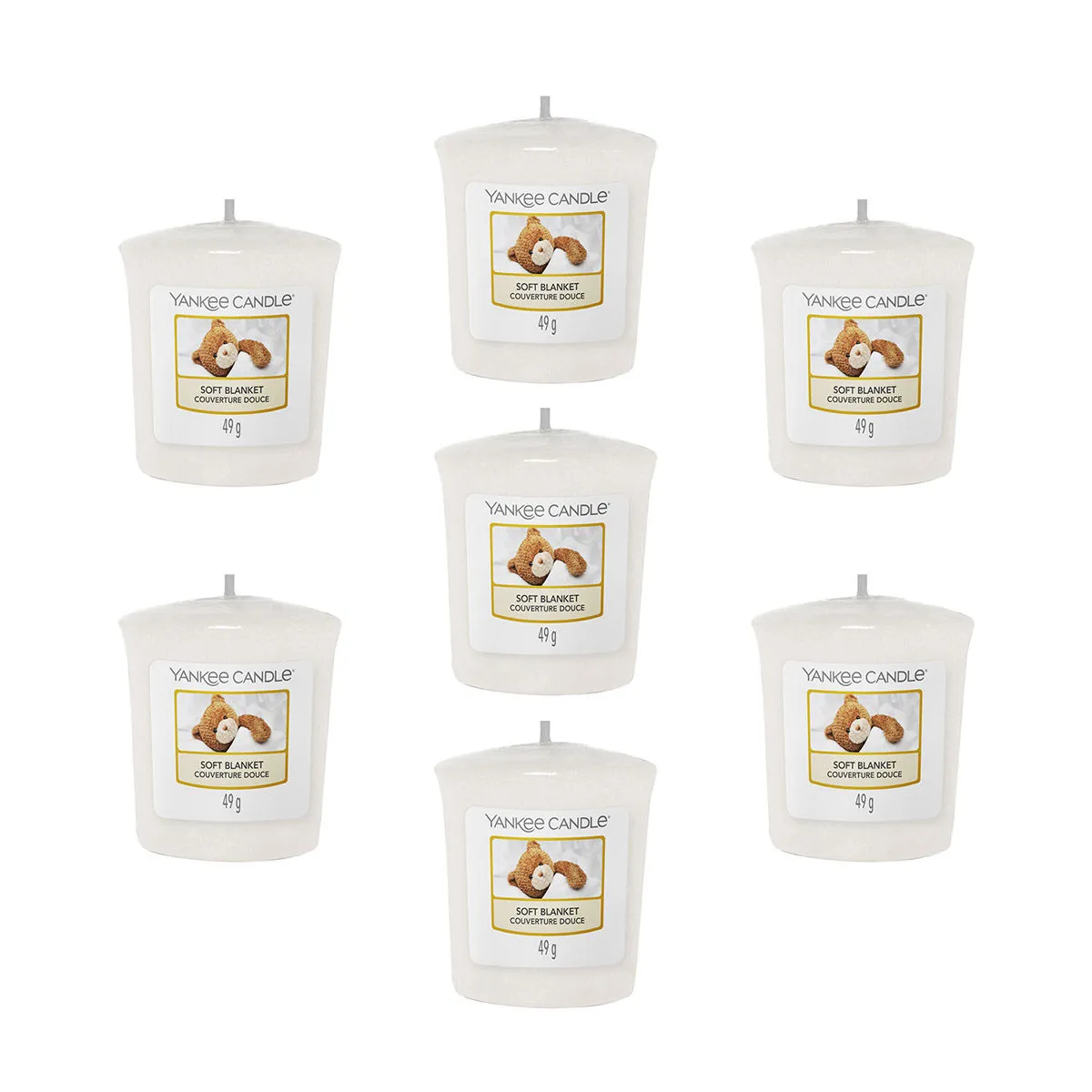 Yankee Candle Classic Votive Soft Blanket Scented Candles - Pack of 7