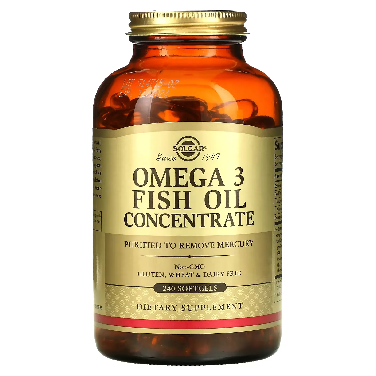 Omega 3 Fish Oil Concentrate, 240 Softgels