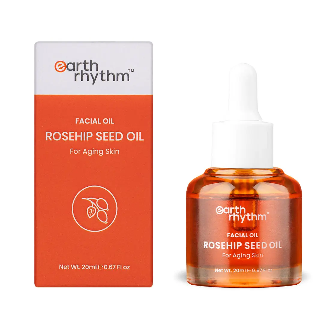Earth Rhythm Rosehip Seed Facial Oil | Reduces Wrinkles, Minimizes Appearance Of Acne Scars, Lightens Dark Spots | for All Skin Types | Women - 20 ML