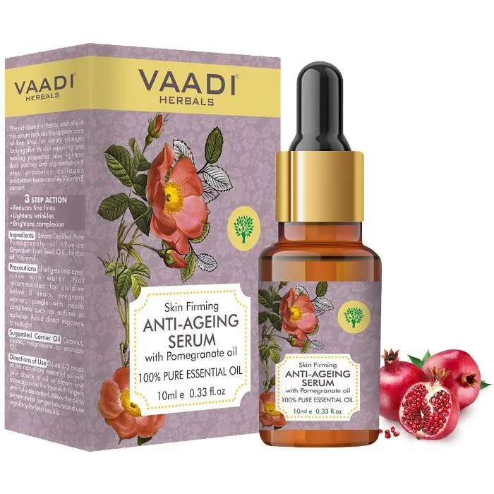 Vaadi Herbals Anti Ageing Serum with Pomegranate Oil - Reduces Fine Lines, Lightens Wrinkles & Brightens Complexion