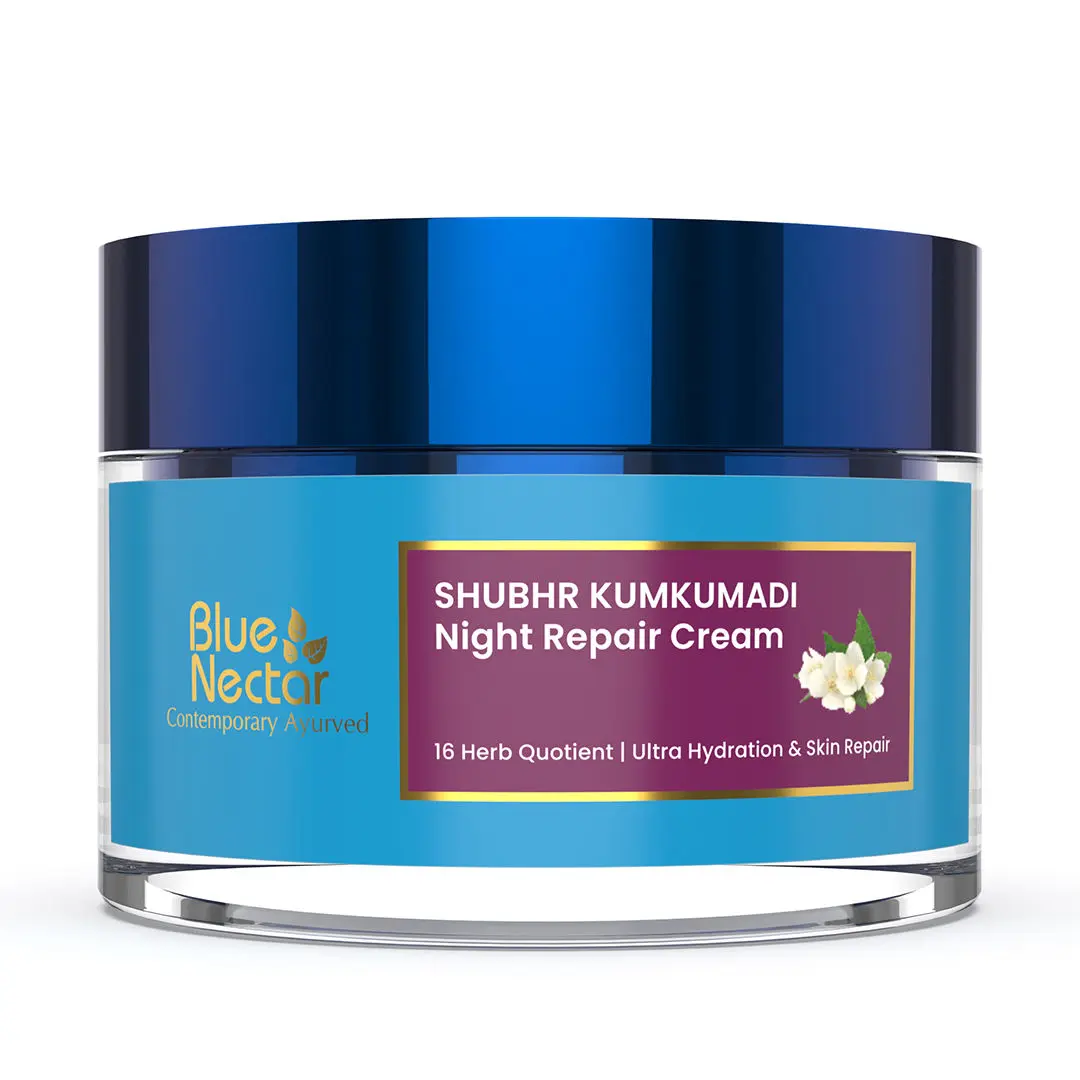 Blue Nectar Jasmine & Pachouli Nourishing Night Repair Cream (Women, 16 Herbs, 50 g)