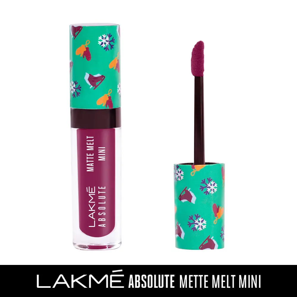 Lakme Absolute Matte Melt Mini Liquid Lip Colour, Magenta Rhythm, 2.4 ml