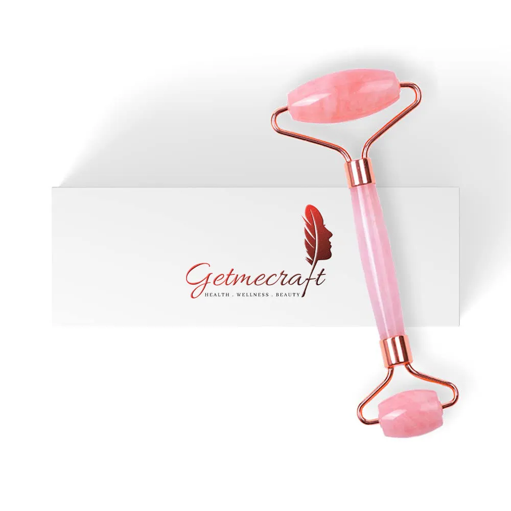 Getmecraft Rose Quartz Facial Roller And Massager