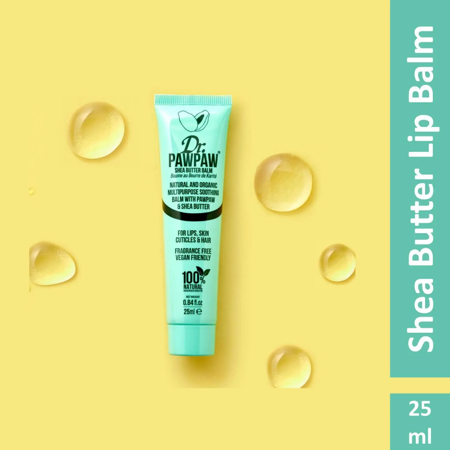 Dr.PAWPAW Shea Butter Balm (25 ml)| No Fragrance Balm, For Lips, Skin, Hair, Cuticles, Nails, and Beauty Finishing