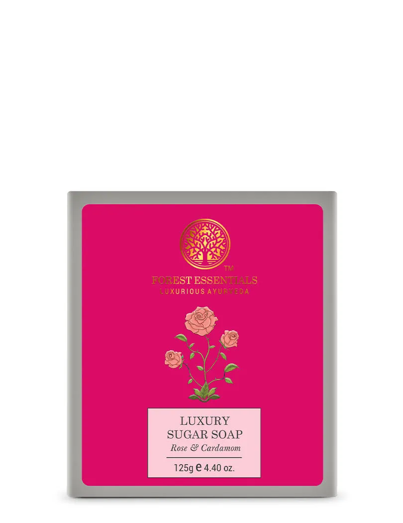 Forest Essentials Ayurvedic Luxury Sugar Soap Rose & Cardamom