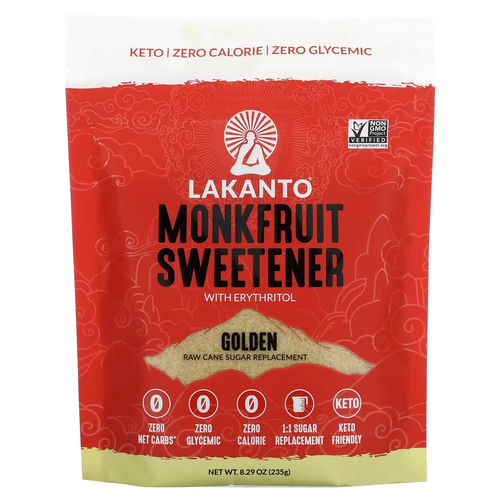 Monkfruit Sweetener with Erythritol, Golden, 8.29 oz (235 g)