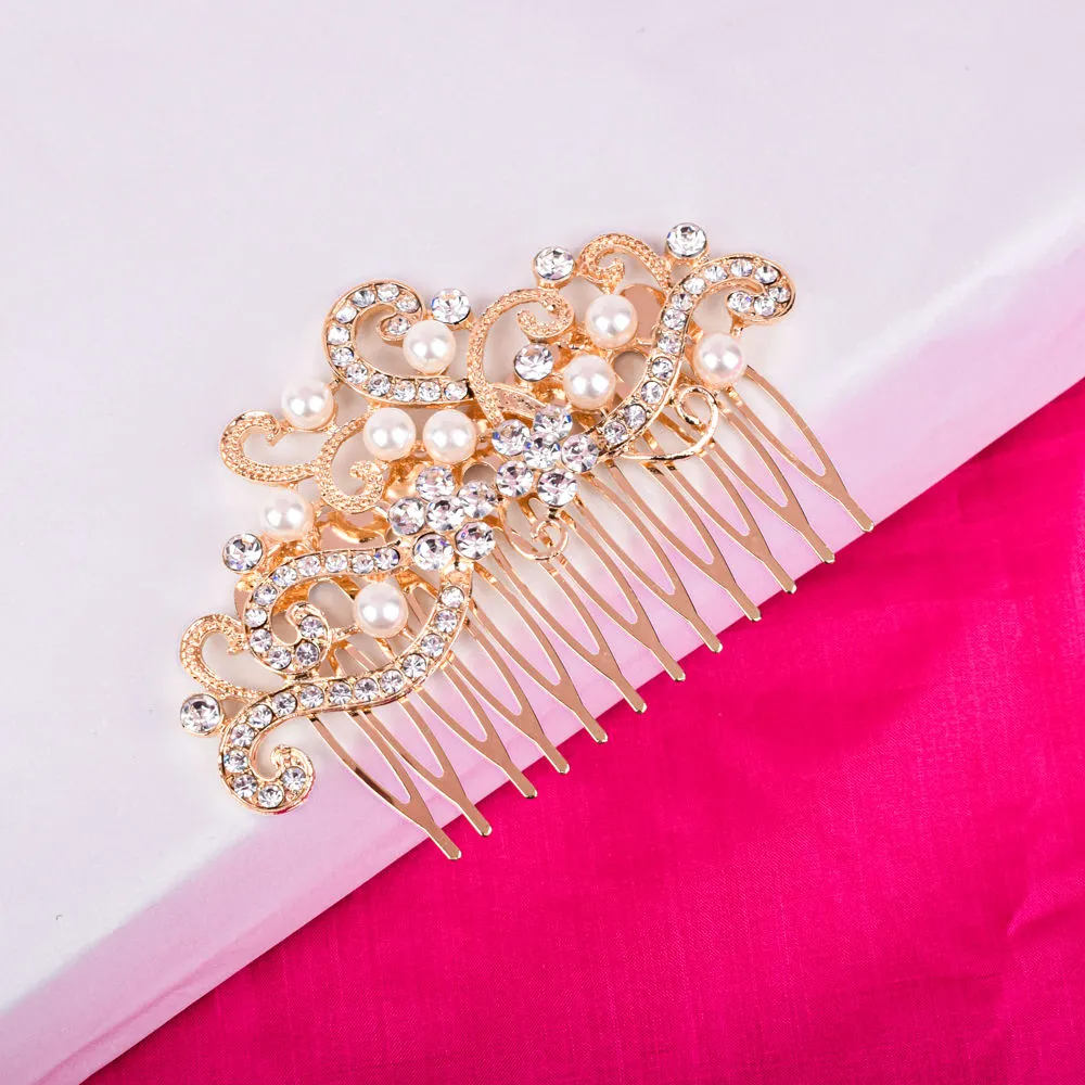 Ferosh Elizabeth Gold Pearl Hair Pin