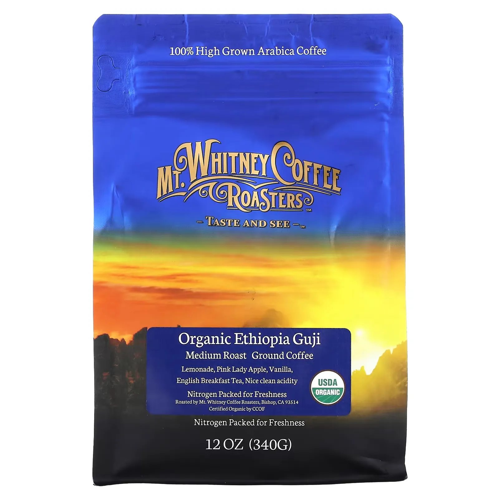 Organic Ethiopia Guji, Ground Coffee, Medium Roast, 12 oz (340 g)