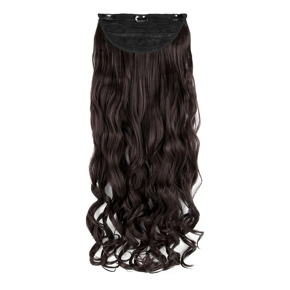 Streak Street Clip-in 30'' Beach Wavy Dark Brown Hair Extensions