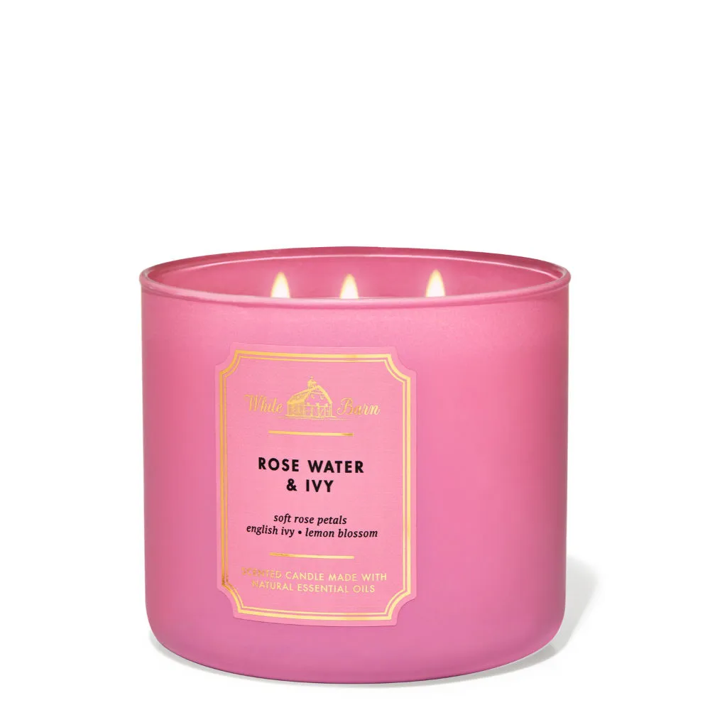 Bath & Body Works Rose Water & Ivy 3-Wick Candle