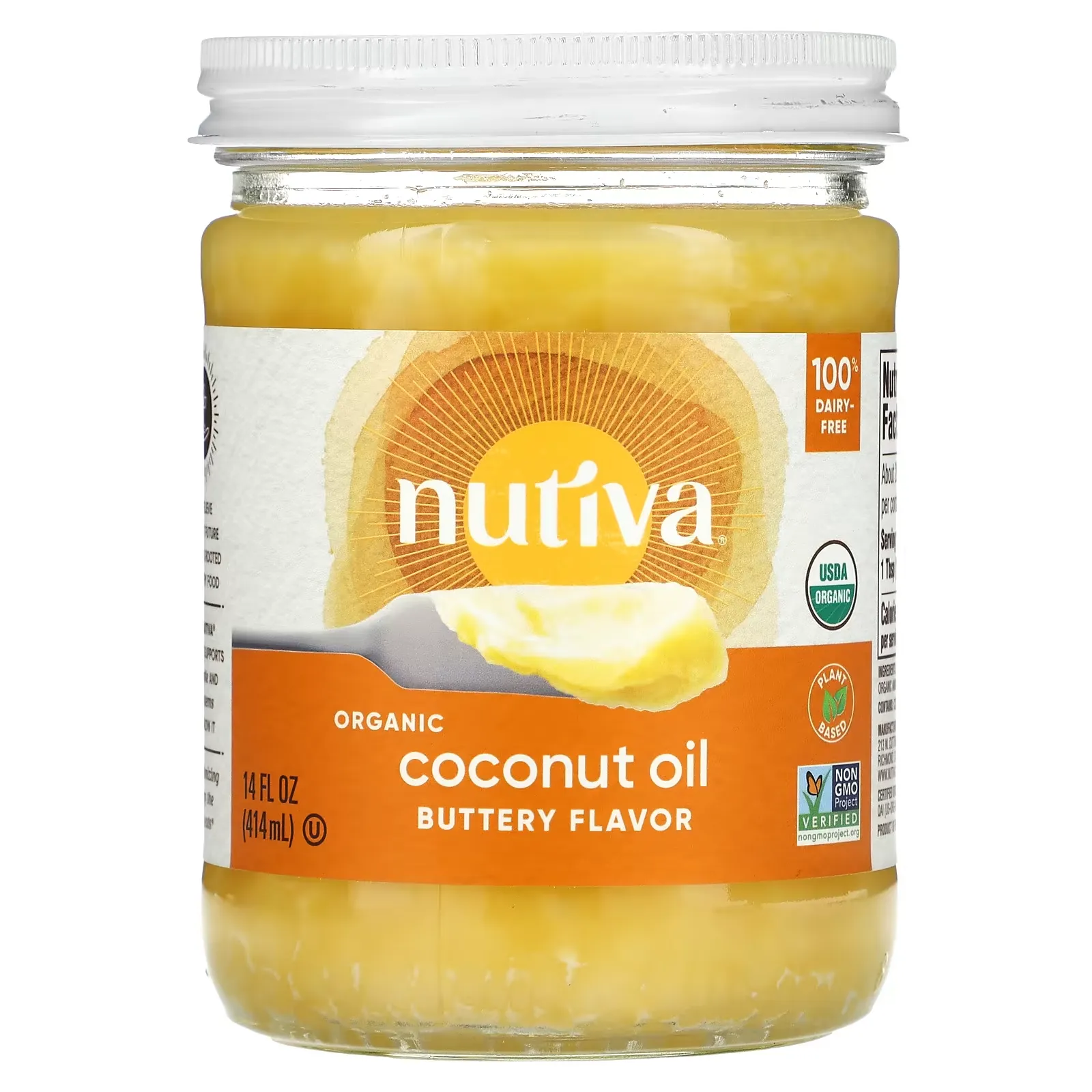 Organic Coconut Oil, Buttery, 14 fl oz (414 ml)