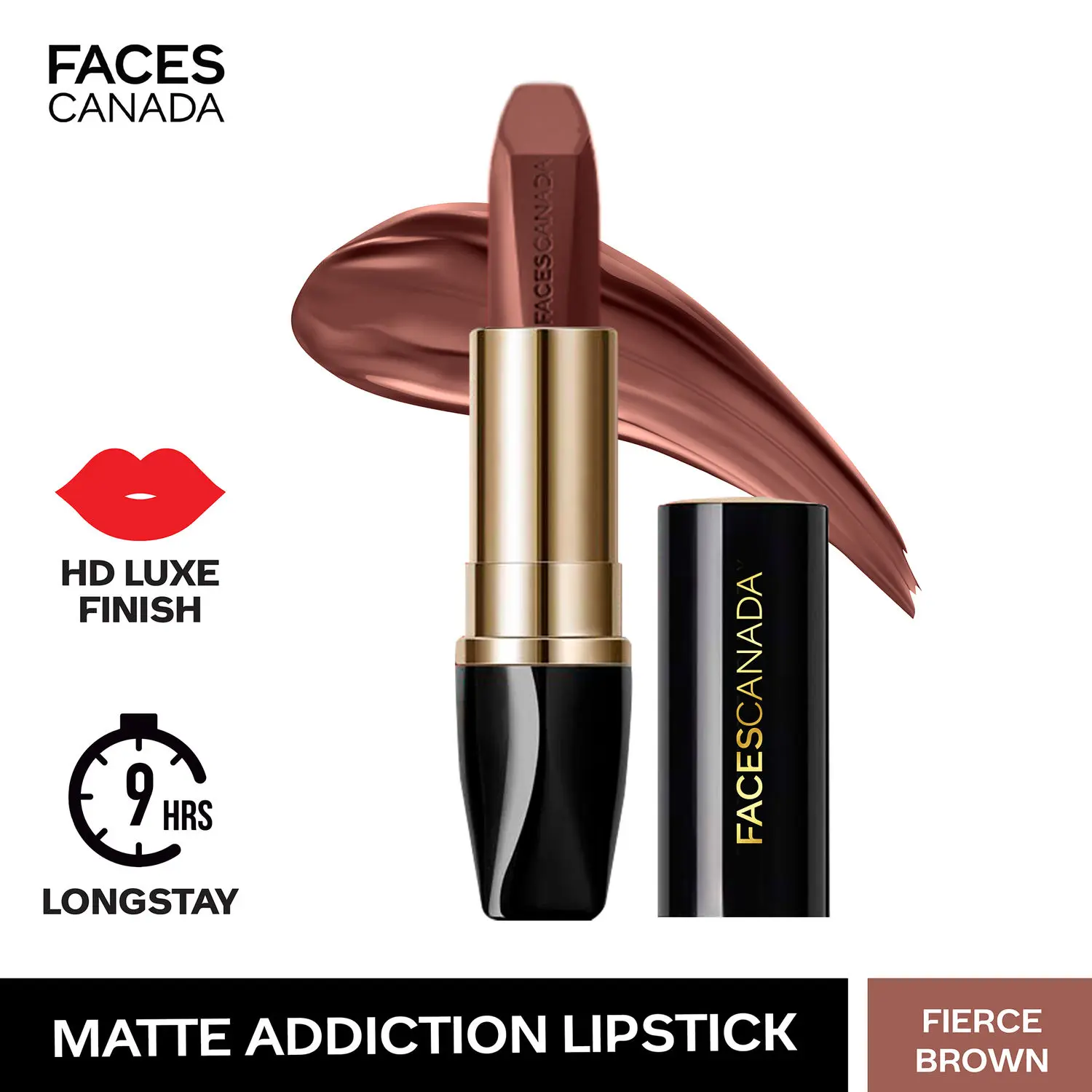 FACESCANADA Matte Addiction Lipstick Assertive Nude 03 I 9 HR Longstay I HD Finish I Hydrating Comfort I Primer Infused I With Mulberry & Shea Butter I 3.7g