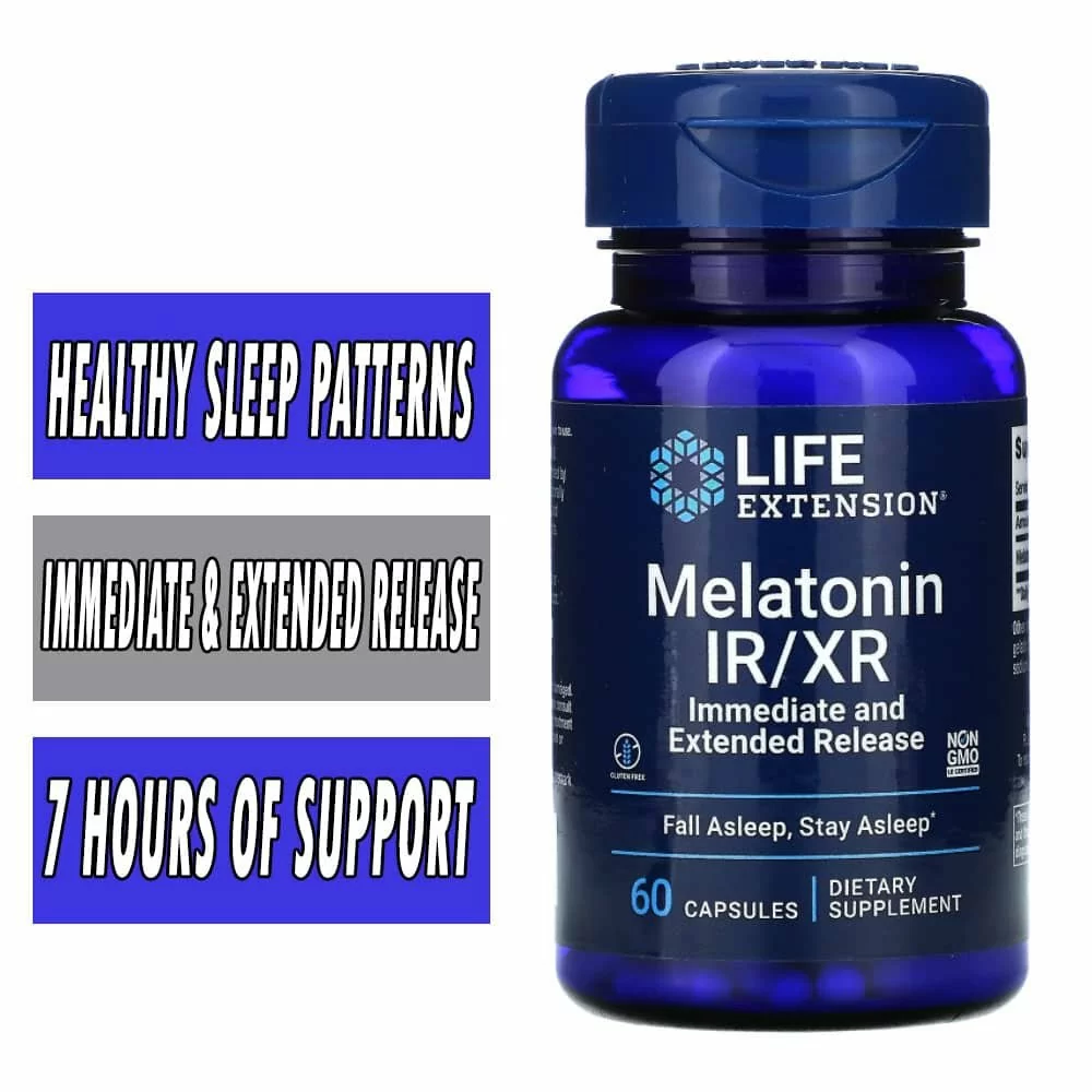 Life Extension Melatonin IR/XR - 60 Capsules - Sleep Aid