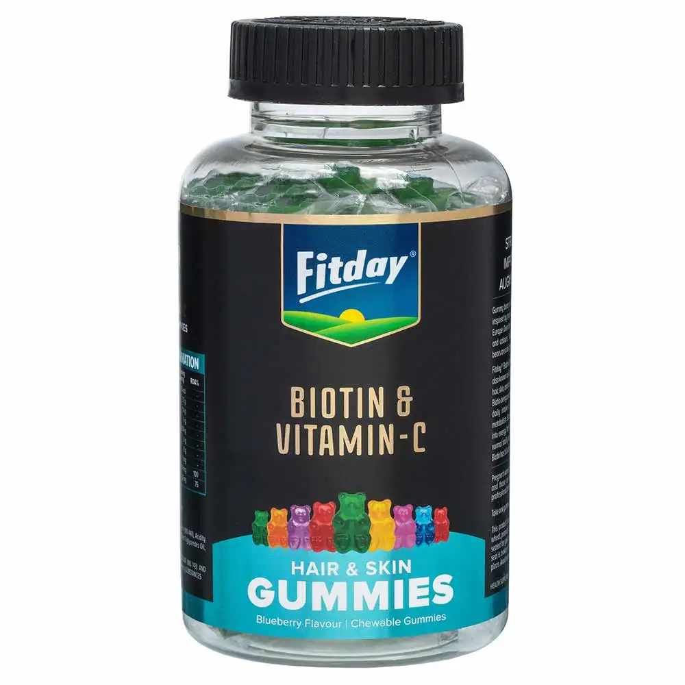 Fitday Biotin & Vitamin C,  38 gummies  Blueberry