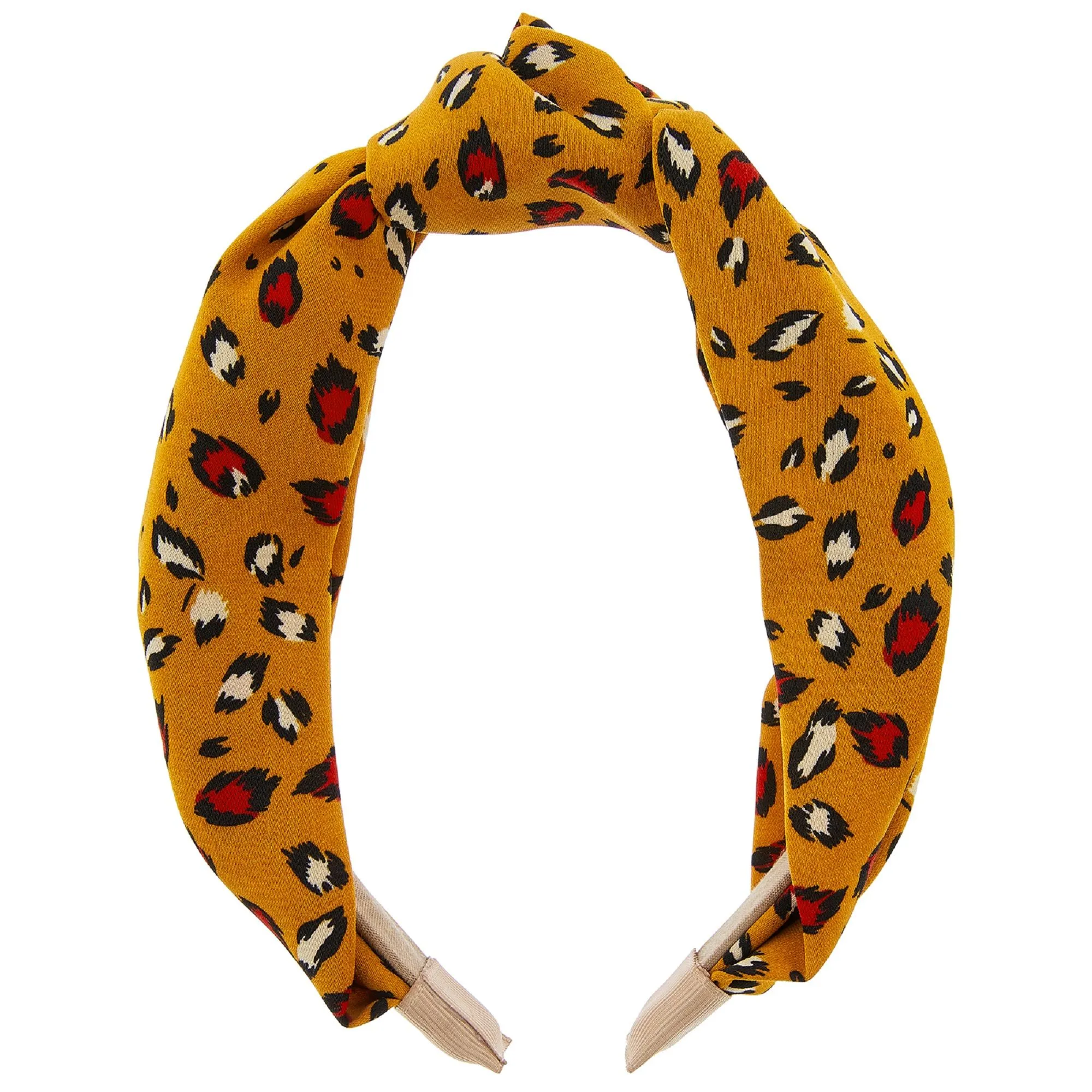 Accessorize London Women's Yellow Leopard Wide Know Alice hair band