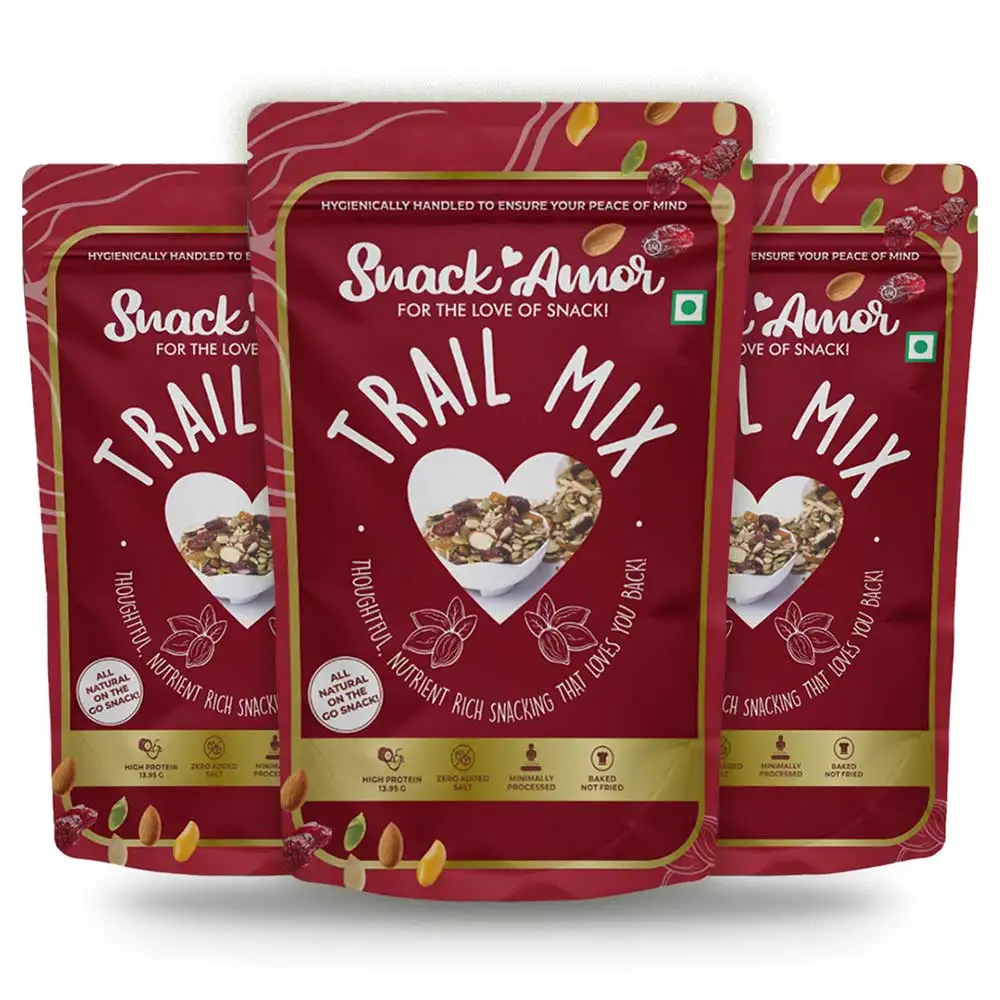 SnackAmor Trail Mix,  Unflavoured (Pack of 3)  175 g