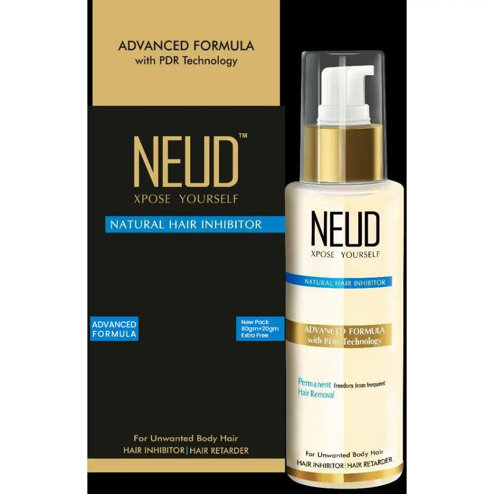 NEUD Natural Hair Inhibitor for Permanent Reduction of Unwanted Hair in Men and Women - 1 Pack (80gm)