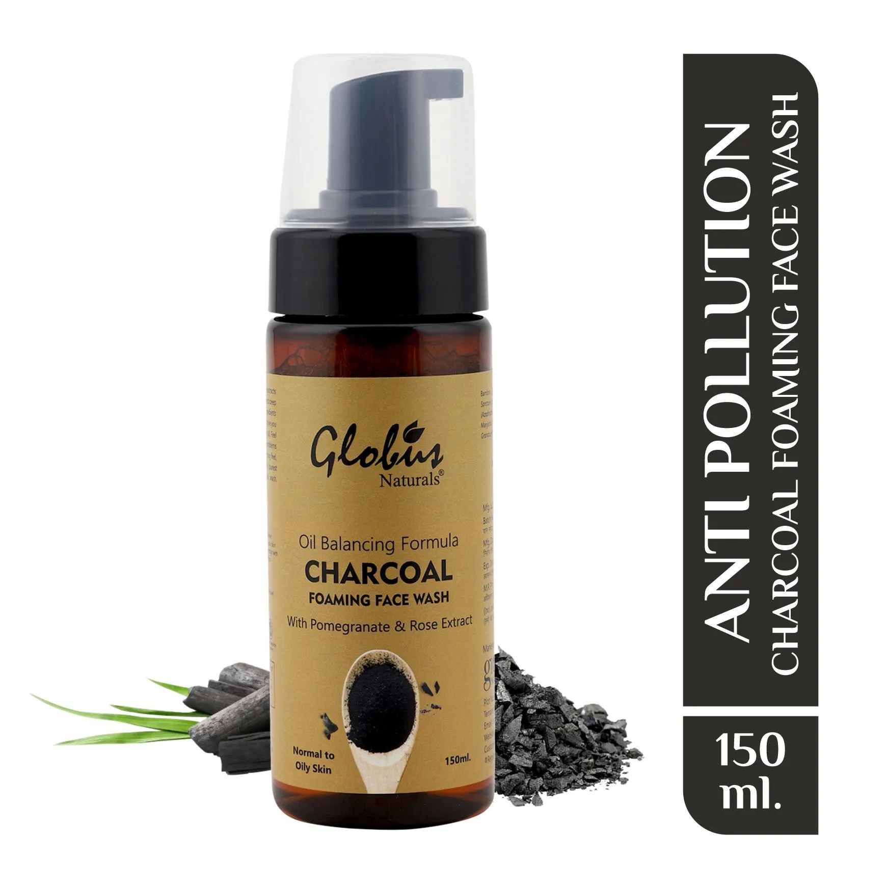 Globus Naturals Charcoal Foaming Face Wash