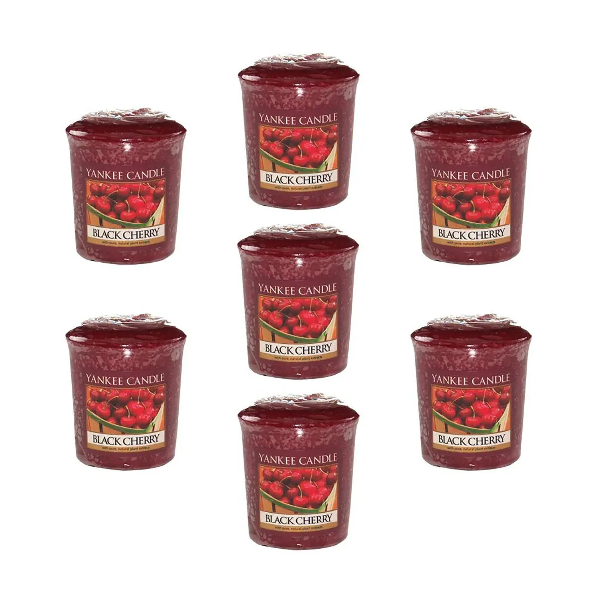 Yankee Candle Classic Votive Black Cherry Scented Candles - Pack of 7