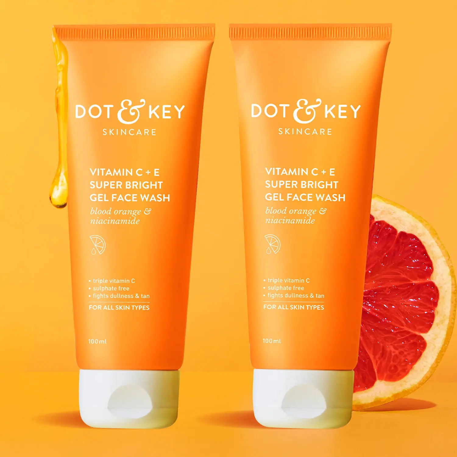 Dot & Key Vitamin C + E Super Bright Gel Face Wash 100ml - Pack of 2