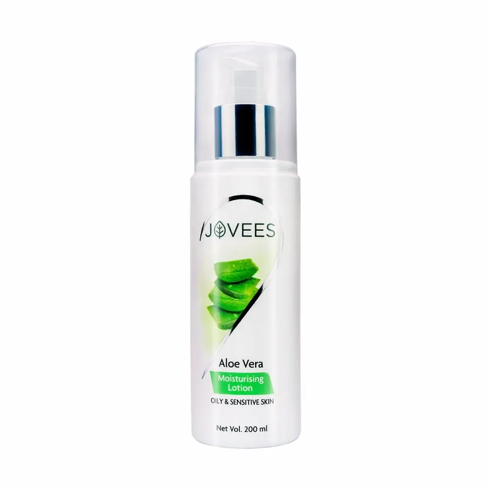 Jovees Herbal Aloe Vera Moisturising Lotion | With Sandal And Peach Extract | Nourishes, Heals and Hydrates Skin | For Oily & Sensitive Skin |200ml