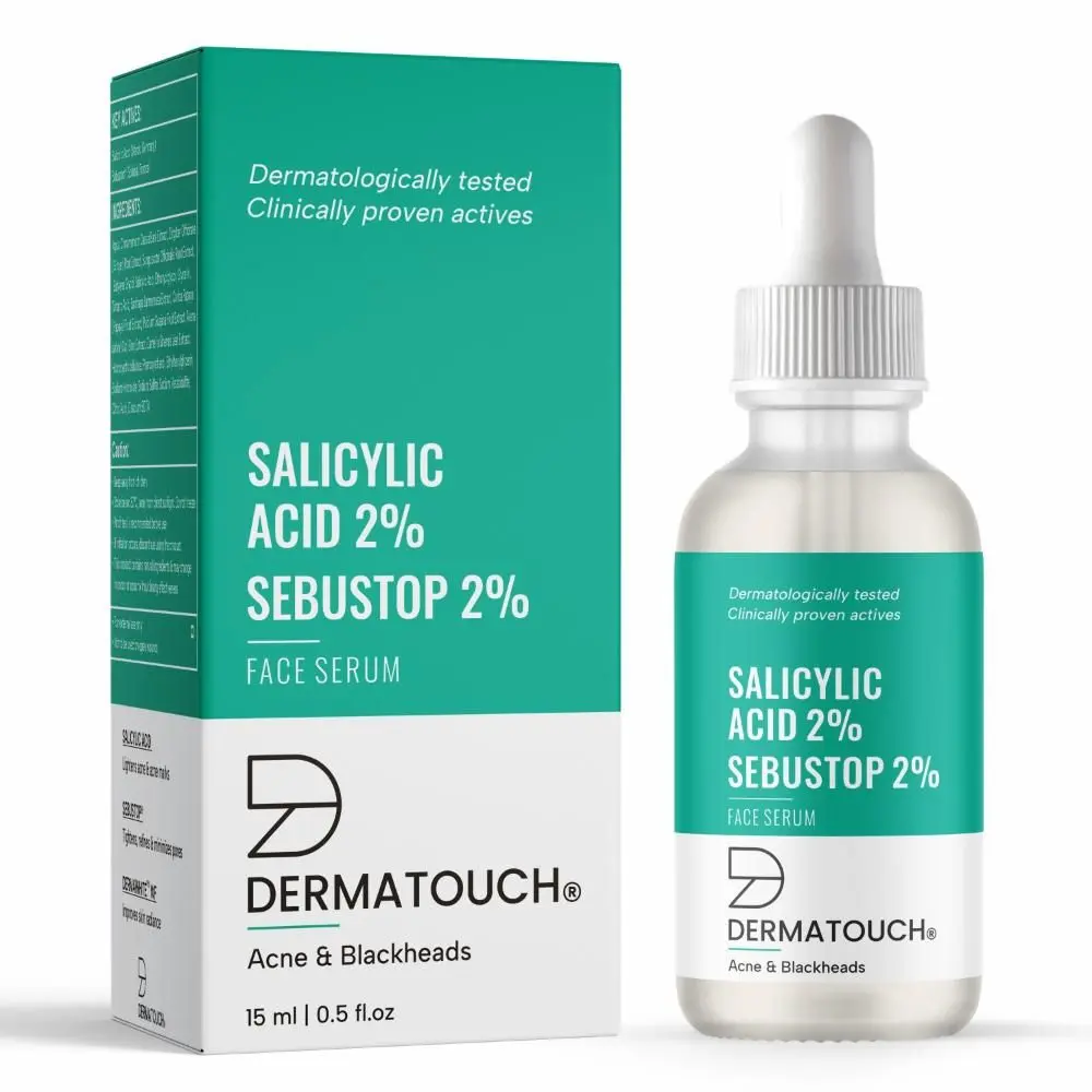 DERMATOUCH Salicylic Acid 2% Sebustop 2% Face Serum | For Acne & Blackheads | 15ml