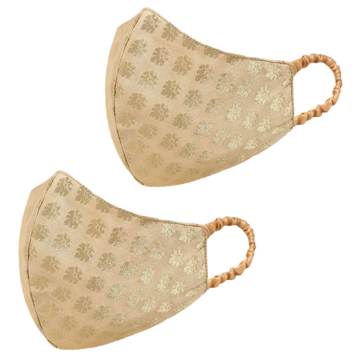 Tossido Festive 3 Ply 100% Pure Chanderi Banarasi Masks Pack Of 2