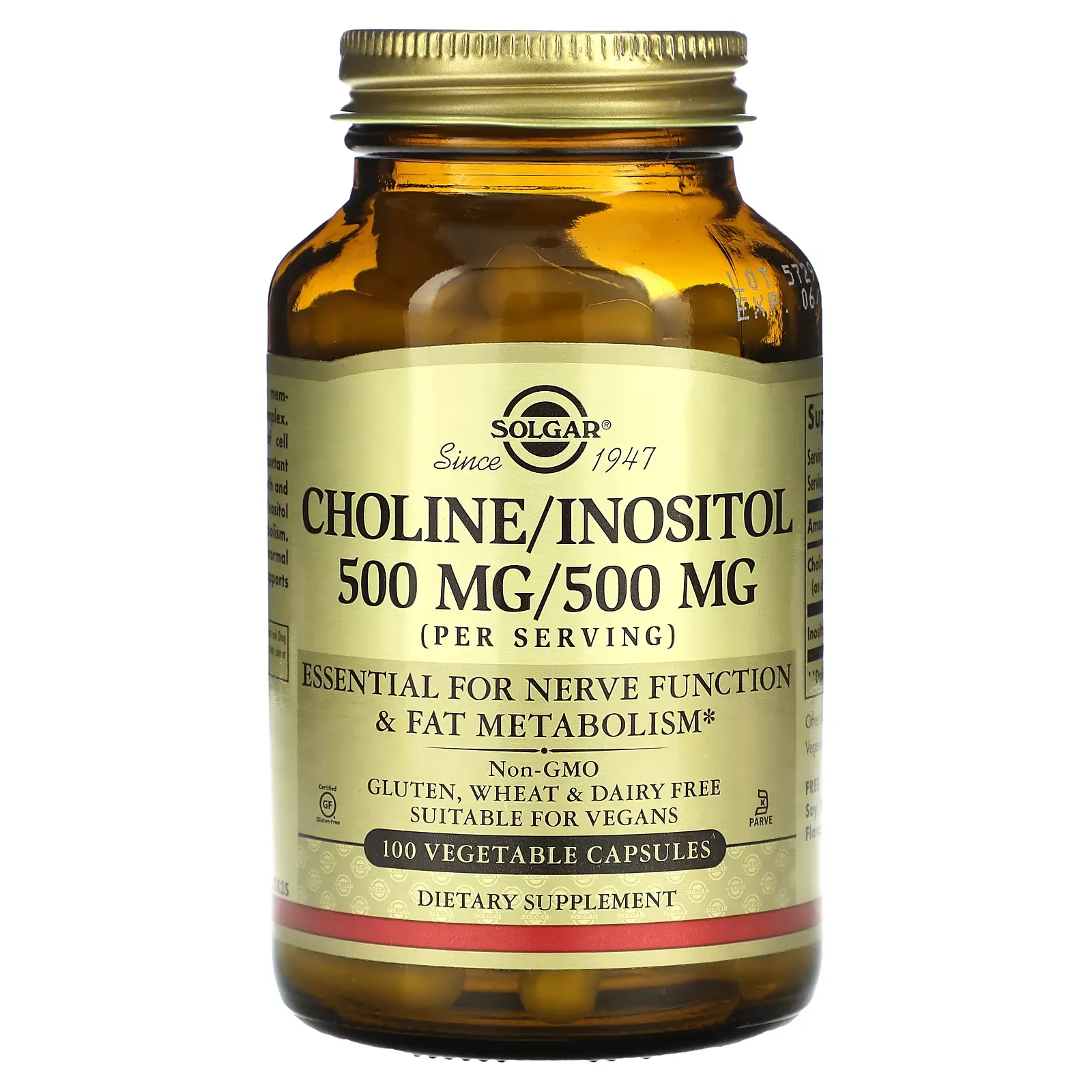 Choline/Inositol, 250 mg, 100 Vegetable Capsules