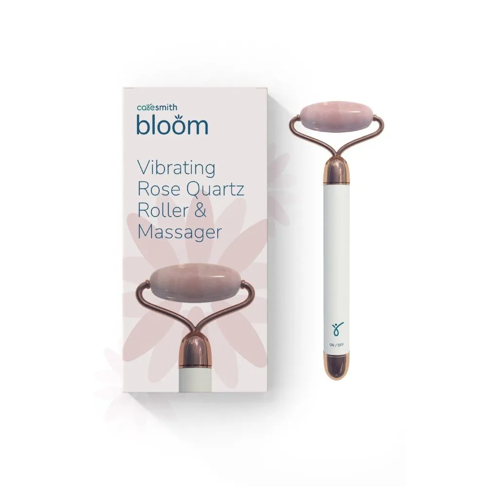 Caresmith Bloom Vibrating Rose Quartz Face Roller (White)