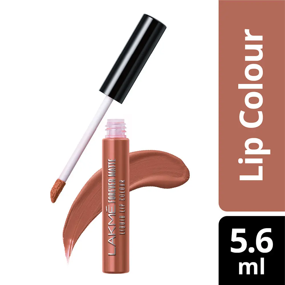 Lakme Forever Matte Liquid Lip Colour, Nude Latte (5.6 ml)