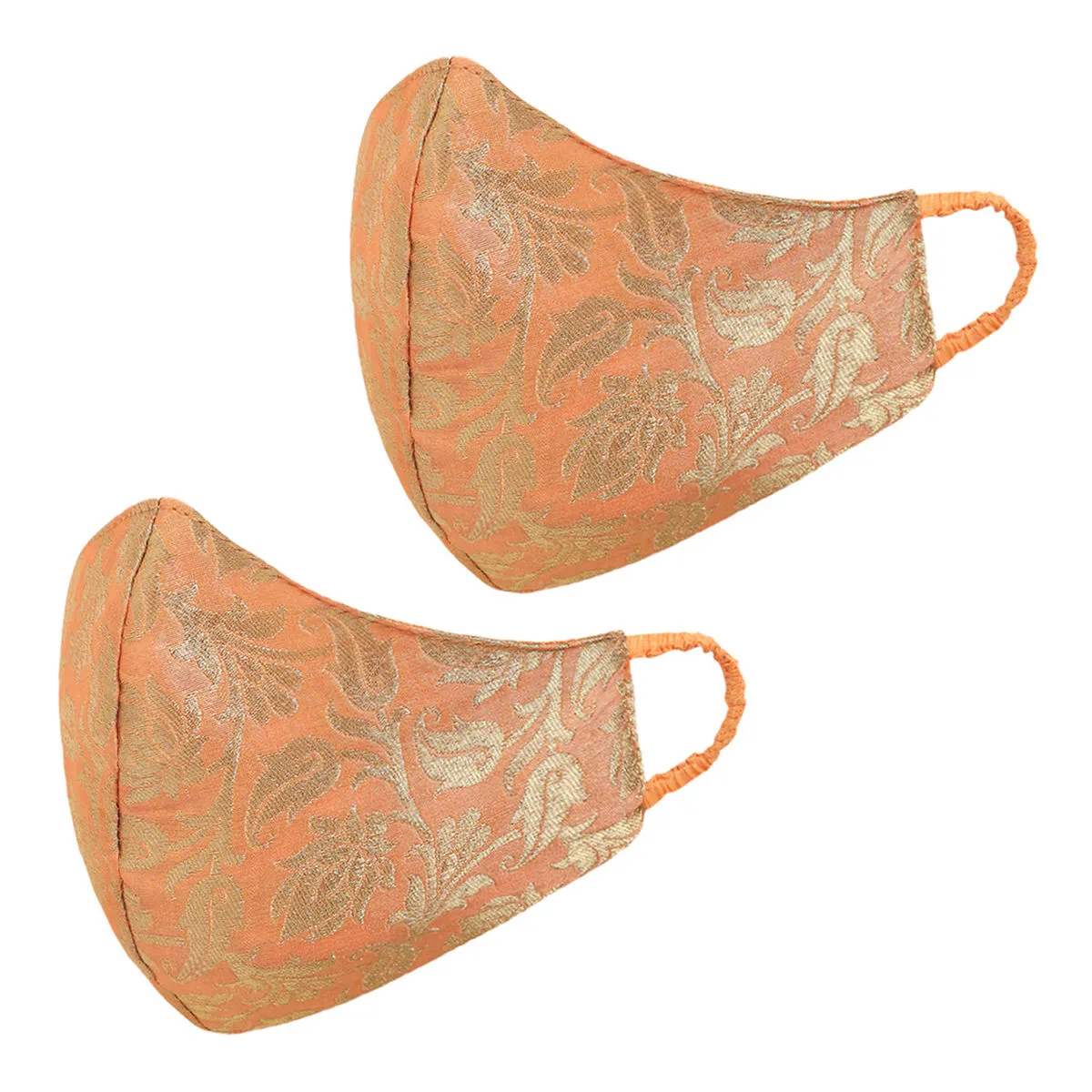 Tossido Festive 3 Ply 100% Pure Chanderi Banarasi Masks Pack Of 2