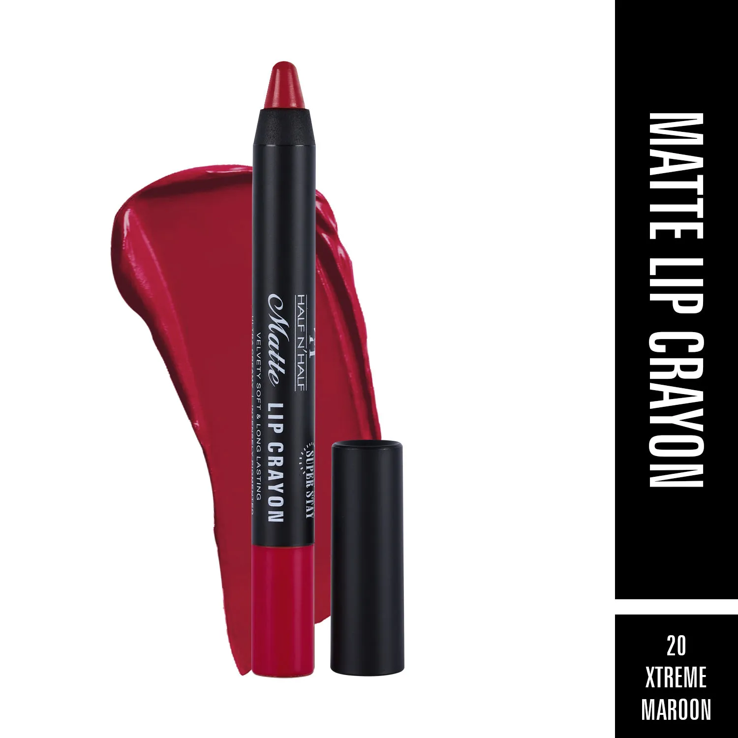 Half N Half Matte Lip Crayon - Xtreme Maroon