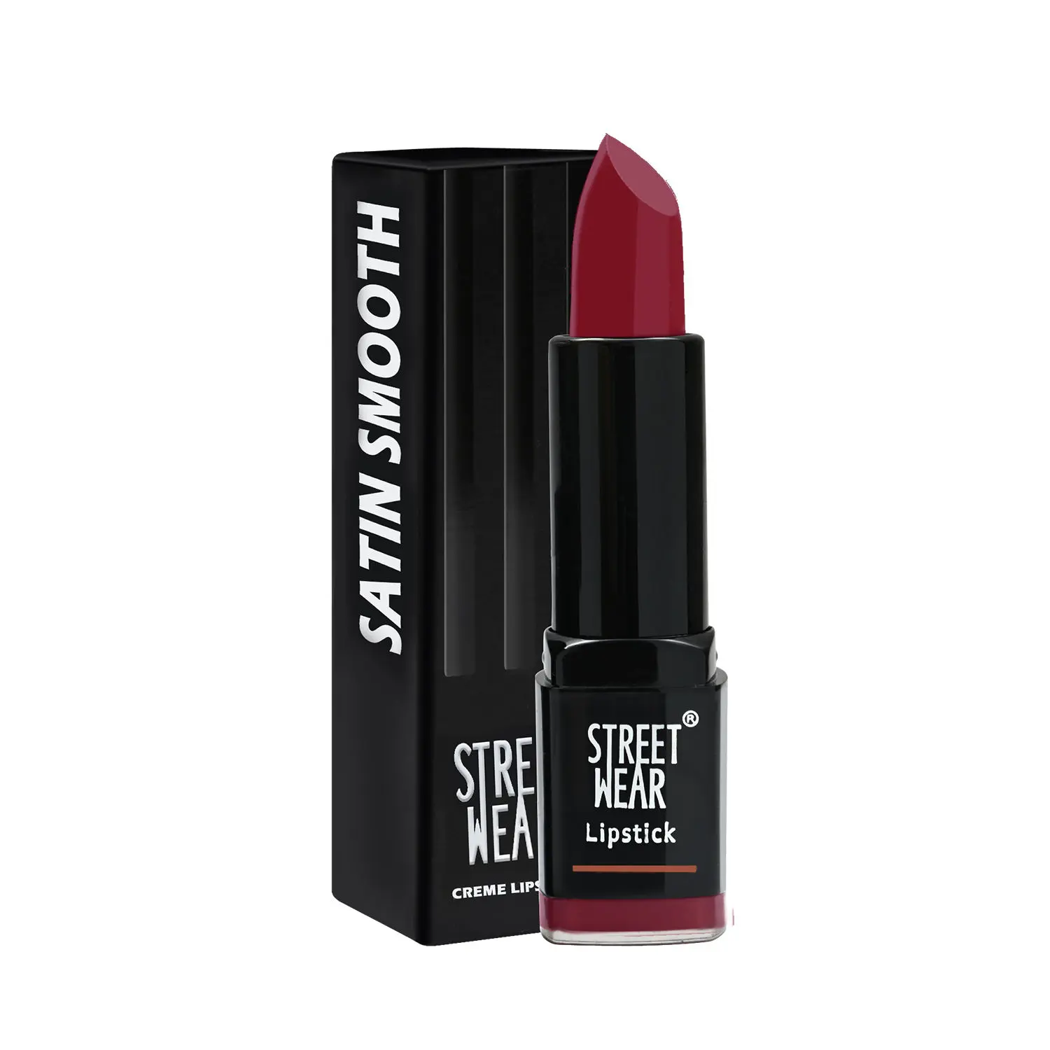 STREET WEAR® Satin Smooth Lipstick -WICKED BROWN (Brown) - 4.2 gms - Longwear Creme Lipstick, Moisturizing, Creamy Formuation, 100% Color payoff, Enriched with Aloe vera, Vitamin E and Shea Butter