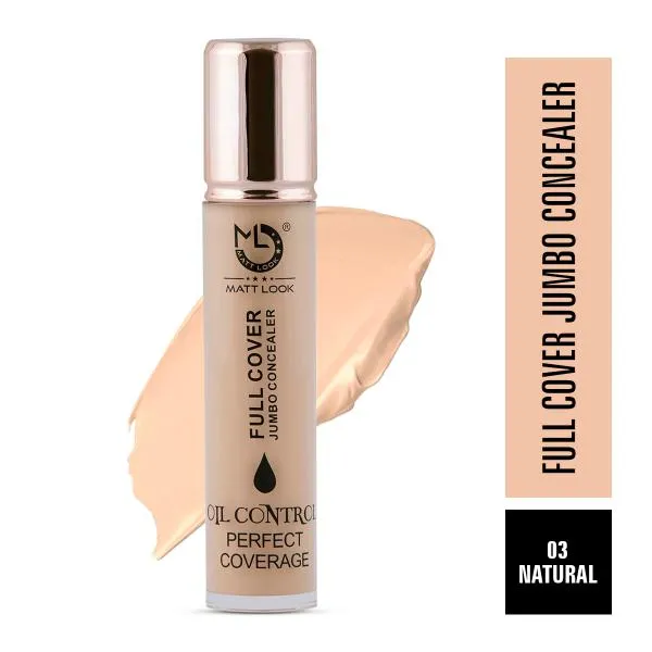 Matt look Full Cover Jumbo Oil Control Perfect Coverage Concealer - Natural